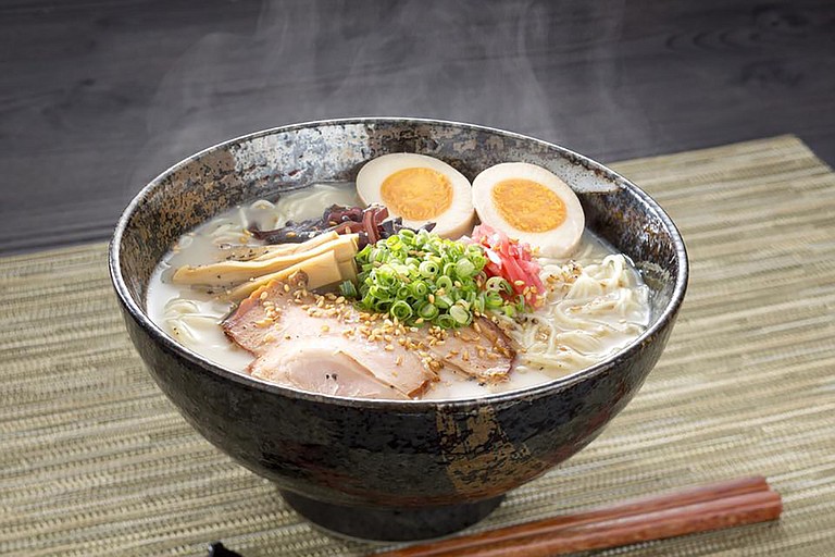 On Tuesdays, Wasabi Township will offer traditional Japanese ramen made with simmered pork-bone broth and topped with grilled seafood, spicy chicken, pork belly and more. Photo courtesy Wasabi Sushi & Bar