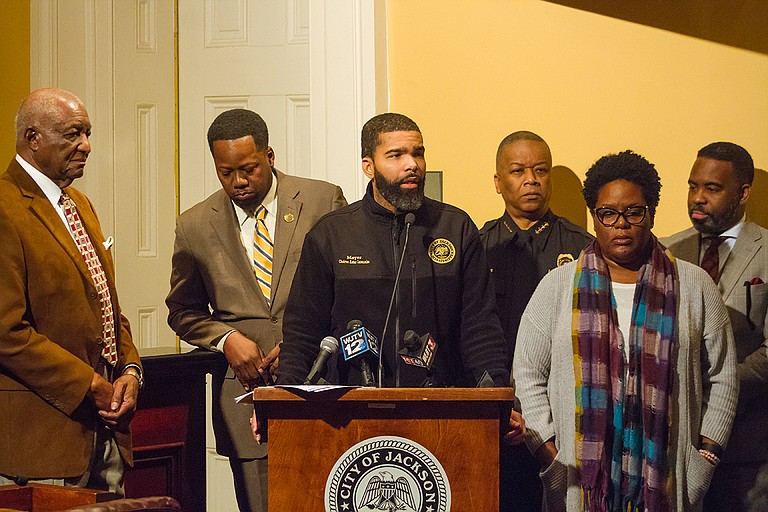 At a press conference on Jan. 19, 2018, Mayor Chokwe A. Lumumba asked for continued patience as his administration works as hard as possible, although he understands parents' and business' frustrations with the water and pipe problems.