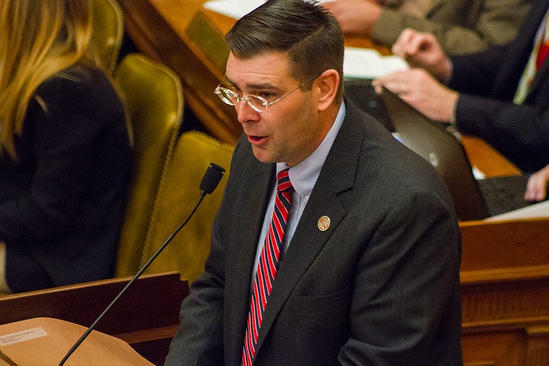 Rep. Andy Gipson, R-Braxton, faced opposition while presenting the "anti-gang" bill this morning in the House of Representatives, and he tabled it, noting that the Senate had passed its version already.