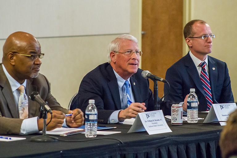 U.S. Sen. Roger Wicker hosted a technology roundtable at Jackson State University with JSU President William Bynum, F.C.C. Commissioner Brendan Carr and two dozen industry professionals on Feb. 19.