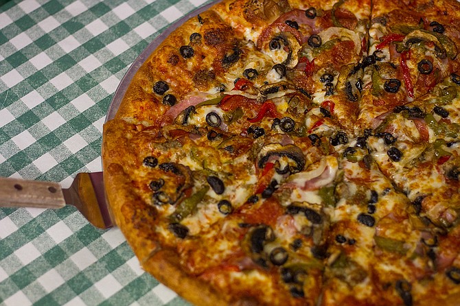 Angelo’s has dishes such as the Titan pizza with pepperoni, sausage, Canadian bacon, onions, mushrooms, olives and more.