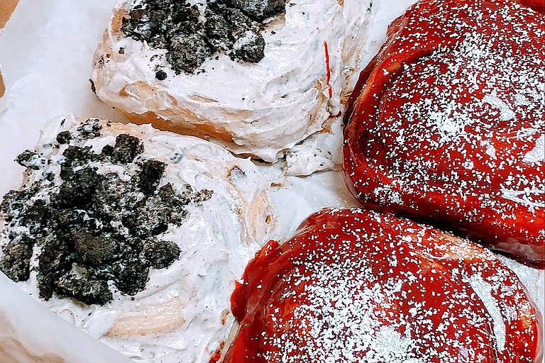 At Your Cravings Gourmet Cinnamon Rolls in Jackson, owner Michael Harris likes to make different flavors of cinnamon rolls, such as red velvet and peanut-butter and strawberry jelly, in addition to the traditional bun. Photo courtesy Your Cravings Gourmet Cinnamon Rolls