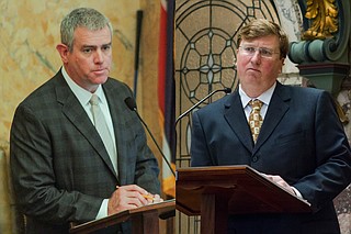 House Speaker Philip Gunn (left) and Lt. Gov. Tate Reeves (right) were able to pass a $6 billion state budget but could not come to an agreement for additional funding for roads and bridges.