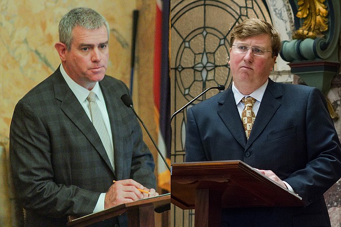House Speaker Philip Gunn (left) and Lt. Gov. Tate Reeves (right) were able to pass a $6 billion state budget but could not come to an agreement for additional funding for roads and bridges.