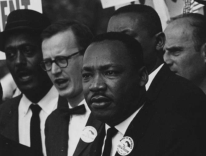 With thoughts on the past and eyes to the future, thousands marched and sang civil rights songs Wednesday to honor the Rev. Martin Luther King Jr., the "apostle of nonviolence" silenced by an assassin 50 years ago. Photo courtesy U.S. National Archives Records Administration
