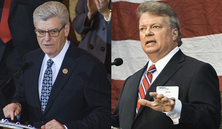 Attorney General Jim Hood (right) and Gov. Phil Bryant (left) boast the best approval ratings in the Millsaps College and Chism Strategies Survey released earlier this month.