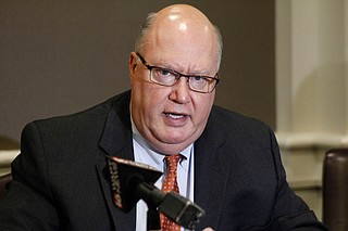 Bob Miller, the City's director of public works, is giving Siemens Inc. six months to get the water-billing system fully functioning because nearly one-third of Jacksonians are receiving water without paying for it. He is pictured here at a press conference on April 16, 2018.