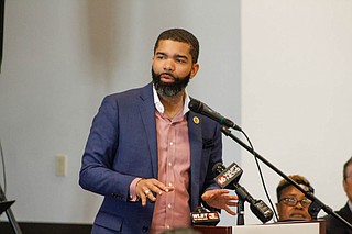 Mayor Chokwe Antar Lumumba committed to several development projects to revitalize west Jackson at a Working Together Jackson luncheon at New Horizon Church International.