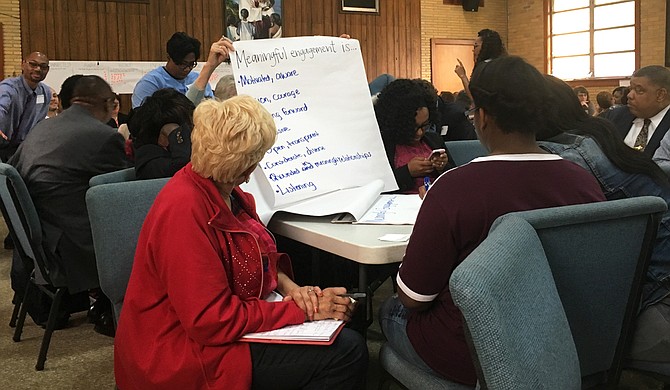 Nearly 100 people gathered at the Pearl Street AME Church on April 26 to brainstorm what community engagement will look like for the Better Together Commission's work to study Jackson Public Schools.