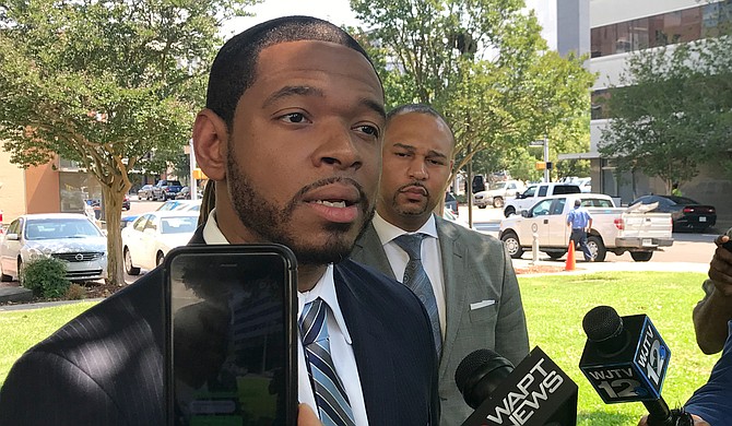 Jason Downs, a Baltimore lawyer who represented the family of Freddie Gray, called a press conference on May 14, 2018, to demand more transparency from the Jackson government on behalf of the family of Crystalline Barnes, 21, who died in an an officer-involved shooting.