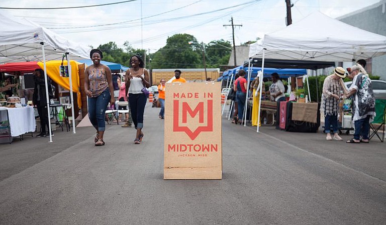Midfest, an annual street festival and block party, showcases the local businesses and artists in Jackson’s midtown arts district.