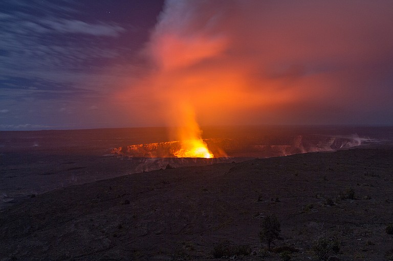 Kilauea volcano has been erupting continuously since 1983. It's one of five volcanoes that comprise the Big Island of Hawaii, and the only one currently erupting.