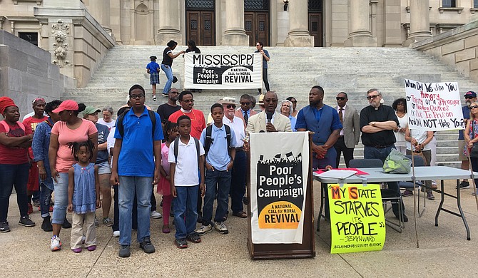 Dozens of Mississippians gathered at the state Capitol on Monday, May 14, to call for a moral revival as a part of the Poor People's Campaign kickoff of a 40-day campaign.