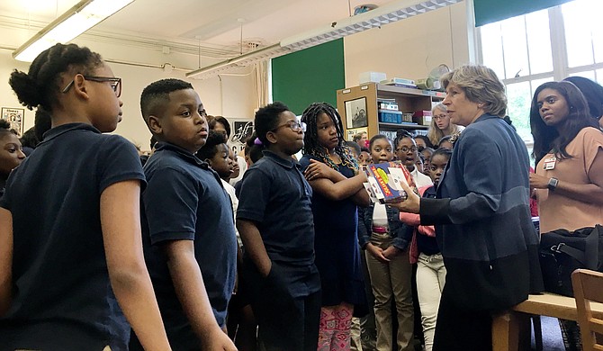 Randi Weingarten, the president of the American Federation for Teachers (right), visited Davis Magnet Elementary School (soon to be renamed after Barack Obama) last week. She also spoke to a group of AFT-affiliated teachers in Jackson.