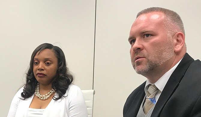 Pelahatchie Mayor Ryshonda Harper Beechem and her lawyer Thomas Bellinder held a press conference May 23 to discuss the state auditor’s demand for the town to repay $500,000.