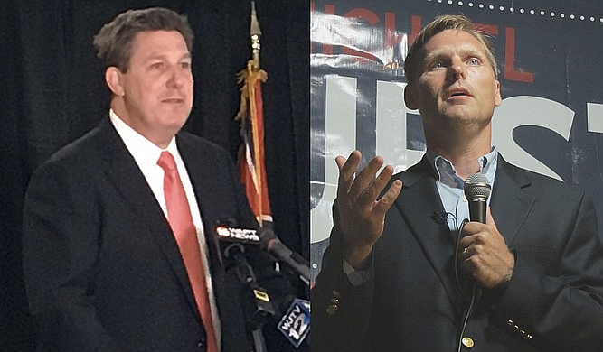 Mississippi hosts two run-off elections today. One is between Republican candidates Whit Hughes (left) and Michael Guest (right) for retiring U.S. Rep. Gregg Harper's seat in the Third U.S. Congressional District.