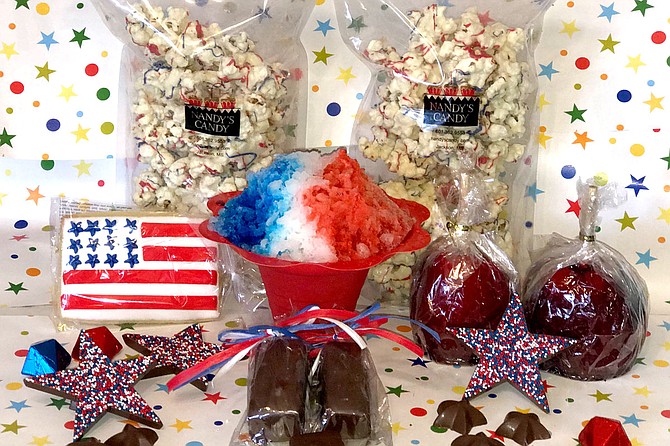 Celebrate the Fourth of July with businesses such as Nandy’s Candy.