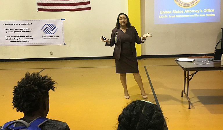 Assistant U.S. Attorney Candace Mayberry delivered a presentation to middle and high schoolers at the Boys and Girls Club on Raymond Road on June 27 and had them take a pledge against gun violence.