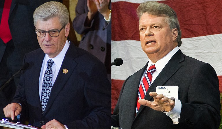 Gov. Phil Bryant (left) and Attorney General Jim Hood (right), along with Secretary of State Delbert Hosemann are defendants in a lawsuit alleging African American votes are diluted in State Senate District 22.