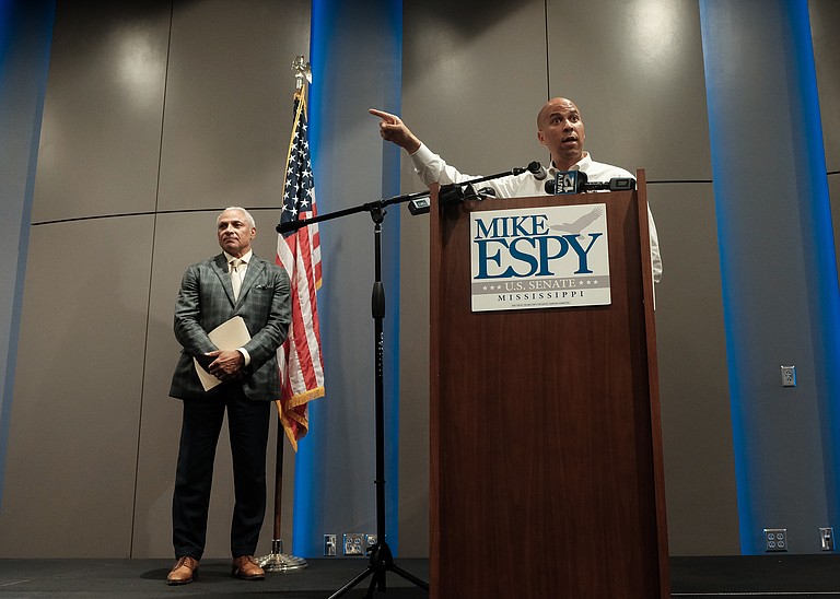 U.S. Sen. Cory Booker said he came to Mississippi knowing that he will not agree with a southern Democrat like Espy on everything. But, he said he believes that Espy has the "spirit of goodness and kindness and decency" that he believes is needed in Washington.  Photo by Ashton Pittman