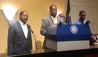 Ward 6 Councilman Aaron Banks (center) introduced a new ordinance to create a safer radius around the schools in the City of Jackson. The City Council sent the ordinance to the Planning Board for review at its meeting on July 31.