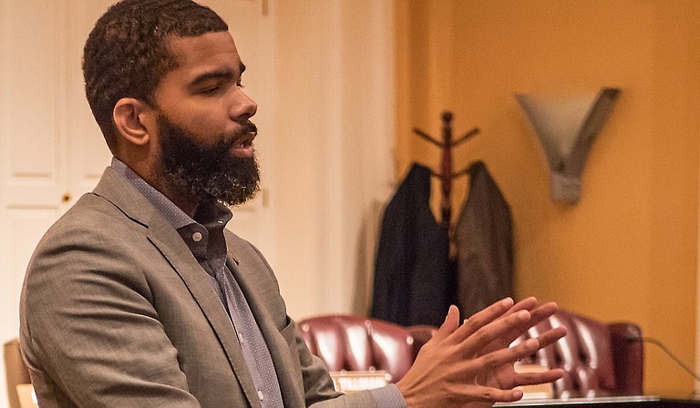 At a press conference on Tuesday, Sept. 4, Mayor Chokwe Antar Lumumba expressed a mixed reaction to the recent special legislative session during which Jackson received $50,000 to repair a bridge on Sherwood Drive and Robin Drive in Fondren. He is pictured here at City Hall in July 2018.