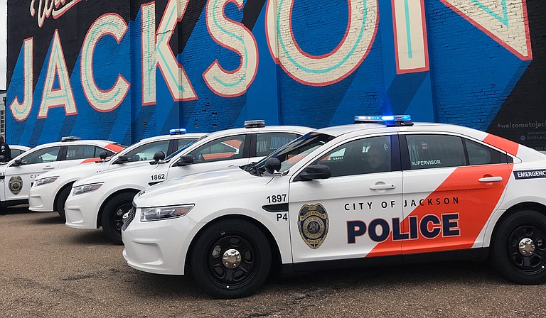 Mayor Chokwe Antar Lumumba and members of the Jackson Police Department unveiled 46 new bright, vibrant police vehicles on Sept. 10, 2018.