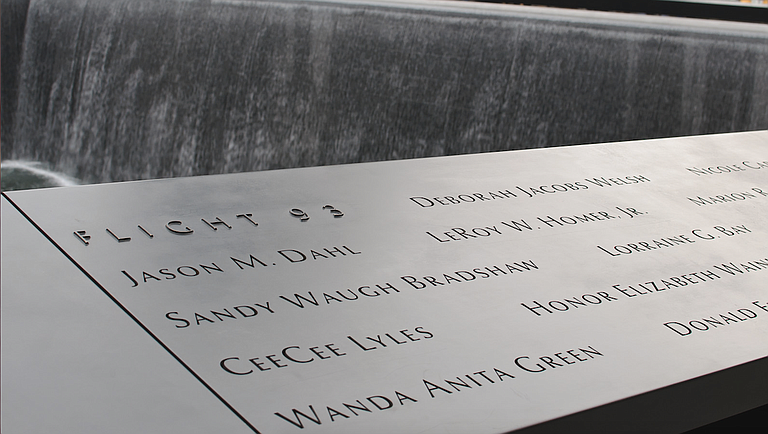 Thousands of 9/11 victims' relatives, survivors, rescuers and others who gathered on a misty Tuesday morning at the memorial plaza where the World Trade Center's twin towers once stood.