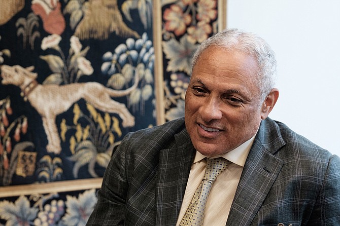 Democratic U.S. Senate nominee Mike Espy served as the U.S. secretary of agriculture under President Bill Clinton from 1993 to 1994. He is pictured at his office and campaign headquarters in Jackson.