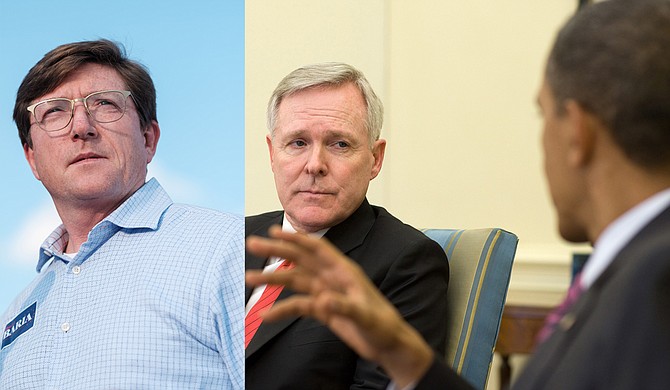 Former Mississippi Gov. Ray Mabus (right), who served as Secretary of the Department of the Navy under President Barack Obama, endorsed Democrat David Baria's (left) bid for U.S. Senate on Oct. 29. Photo courtesy Pete Souza/Official White House Photo