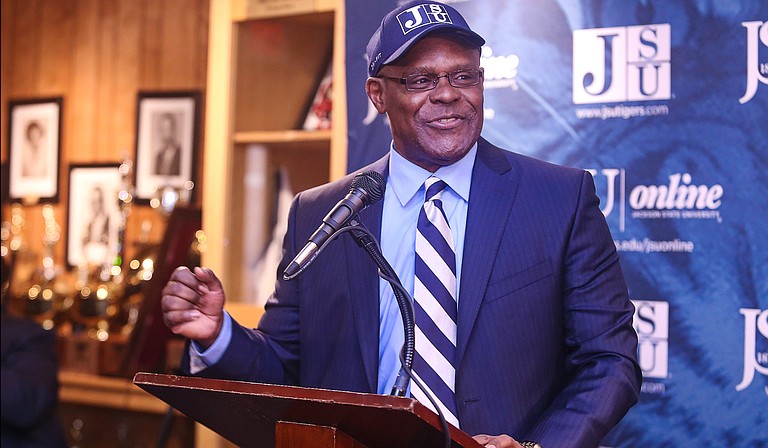 Hughes had a 9-20 record at Jackson State, including a 3-4 mark this year. The veteran coach came to Jackson State after a long career as an assistant coach at several schools, including Mississippi State, Southern Miss and Ole Miss. Photo courtesy Charles A. Smith/JSU Athletics