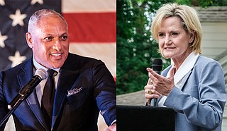 U.S. Senate candidate Mike Espy (left) will head to a runoff against incumbent Republican U.S. Sen. Cindy Hyde-Smith (right) on Nov. 27.