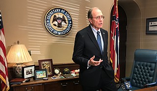 Secretary of State Delbert Hosemann addressed an ongoing lawsuit against him and the State of Mississippi concerning absentee voting in his Capitol office on Nov. 26.