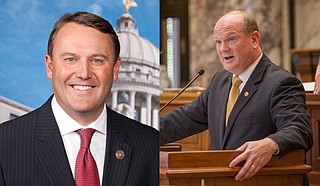 Republican Rep. Jason White (left) seeks to divert mentally ill people away from criminal court, would stop suspending driver's licenses in some cases and allow people to wipe more crimes from their record. Senate Bill 2927, sponsored by Pascagoula Republican Brice Wiggins (right), would tackle a much more ambitious set of reforms. Photo courtesy MS House of Representatives/Imani Khayyam