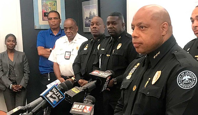 Two of 12 Jackson police officers involved in nine officer-involved shootings since November 2017 shot more than one person. A month into his current job, JPD Chief James Davis (above right) suspended Rakasha Adams for three months due to her pursuit and the subsequent death of Crystalline Barnes in January 2018. File photo by Ko Bragg