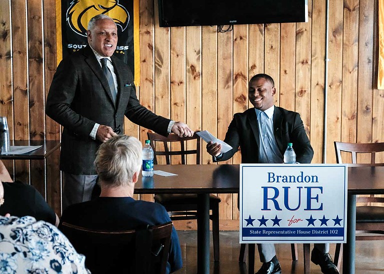 U.S. Senate nominee Mike Espy visited Hattiesburg, Miss., on Feb. 22 to offer his support and resources from his campaign to Brandon Rue, a Democratic state House candidate for District 102.