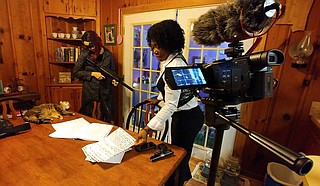 Filmmaker Curtis Everitt has created films such as the thriller “Haul,” which stars Becca Larkin (left) and Sylvia Gayden (right). Photo courtesy Saint Studio