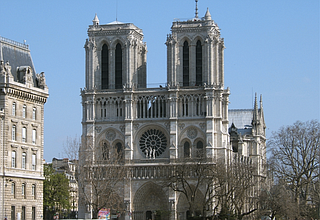 The blaze collapsed the cathedral's spire and spread to one of its landmark rectangular towers. A spokesman said the entire wooden frame of the cathedral would likely come down, and that the vault of the edifice could be threatened too. Photo courtesy Tom S./The English Wikipedia