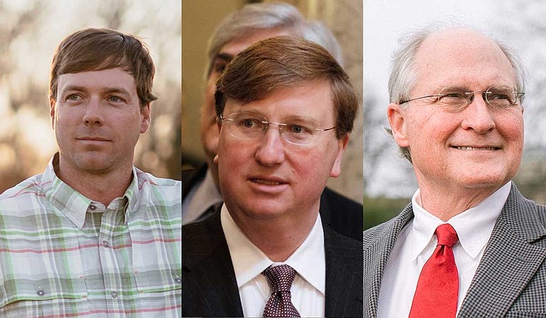 Spokesmen for state Rep. Robert Foster (left), Lt. Gov. Tate Reeves (center) and former Mississippi Supreme Court Chief Justice Bill Waller Jr. (right) all confirmed that the candidates will participate. Photos courtesy Robert Foster Campaign/Jamie Johnston/AP courtesy Waller