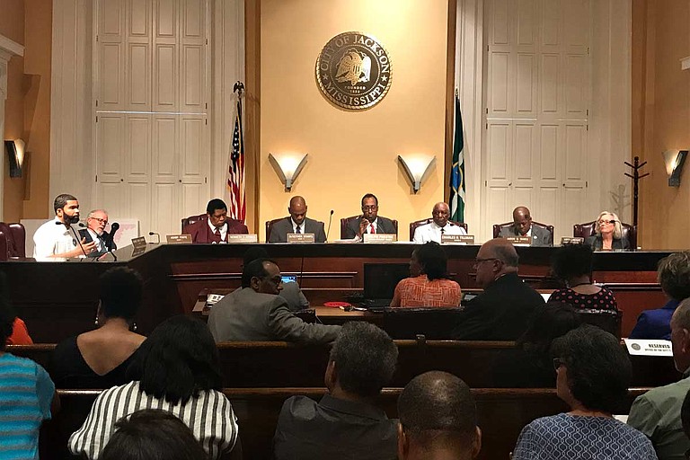 City council members discussed the events surrounding Officer James Hollins with the Jackson Police Department at its meeting on May 28.