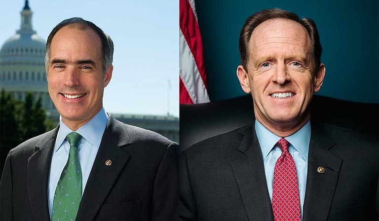Sen. Bob Casey, D-Pa., (left) along with Sen. Pat Toomey, R-Pa., (right) released a list of nursing homes the Centers for Medicare and Medicaid Services provided to them, which documented problems whose names were not publicly disclosed by the government. Photo courtesy U.S. Senate