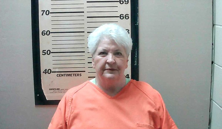 The Oktibbeha County Sheriff's Department says 70-year-old Ruby Nell Howell of Starkville turned herself in Tuesday and was released on bond. A sheriff's department news release says Howell faces a misdemeanor charge of "threatening exhibition of a weapon." Photo courtesy Oktibbeha County Sheriff's Department