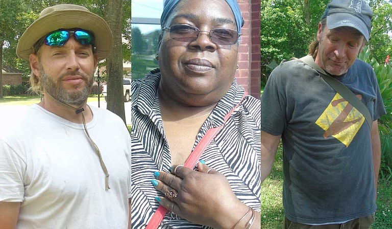 Gabe Porter (left) is the manager of True Local Market and owner of A Little Time to Grow. Liz Smith (center) of Inspired Dreamz poses with jewelry she made. Brian Newman (right) hopes to one day open a collective art studio where he can work on his passion: pottery. Photo by Ryan Oehrli