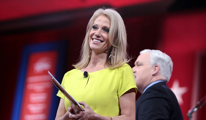 The U.S. Office of Special Counsel, which is unrelated to special counsel Robert Mueller's office, said in a letter to Trump that Conway has been a "repeat offender" of the Hatch Act by disparaging Democratic presidential candidates while speaking in her official capacity during television interviews and on social media. Photo by Gage Skidmore