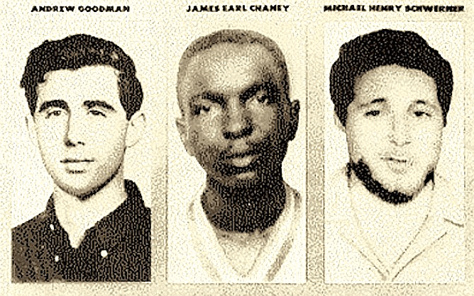 The slayings of James Chaney, Andrew Goodman and Michael Schwerner, dramatized in the 1988 movie "Mississippi Burning," helped spur passage of the Civil Rights Act of 1964. Public Domain Photo