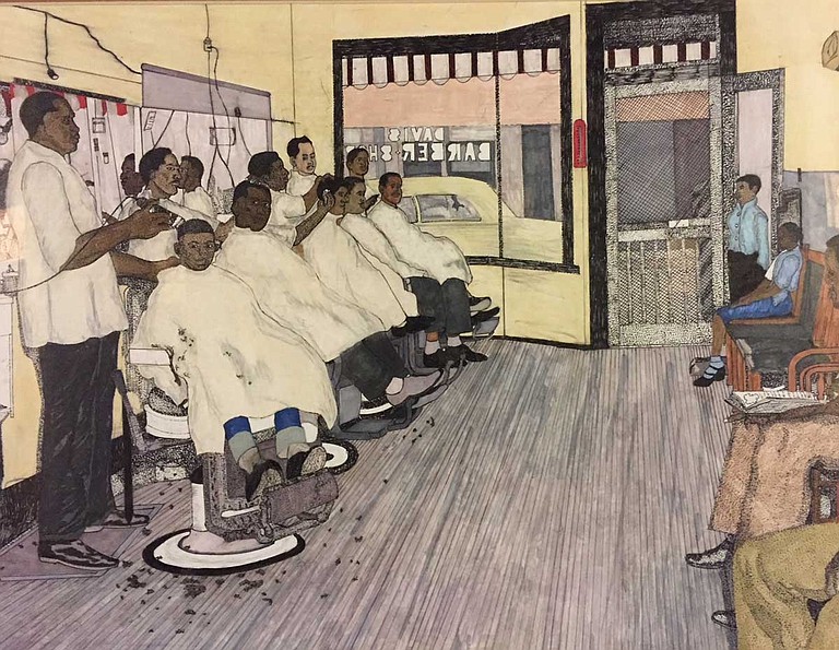 The Mississippi Invitational will include pieces such as “Saturday Evening at the Barbershop” by Joseph Johnson. The exhibit will be at the Mississippi Museum of Art in downtown Jackson from June 29-Aug. 11. Photo courtesy Joseph Johnson