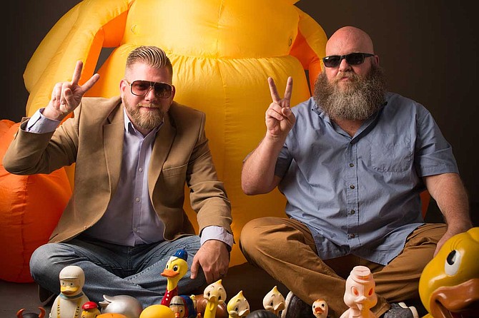 The Mississippi Museum of Art will showcase Dan Magee’s (right) collection of rubber ducks, along with Allen Cotton’s (left) photos of the ducks. Photo by Dan Magee
