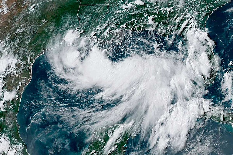 As of late Thursday afternoon, Barry was about 90 miles south of the mouth of the Mississippi, with winds around 40 mph (65 kph). A hurricane warning was posted for a 100-mile stretch of Louisiana coastline just below Baton Rouge and New Orleans. Photo courtesy National Hurricane Center