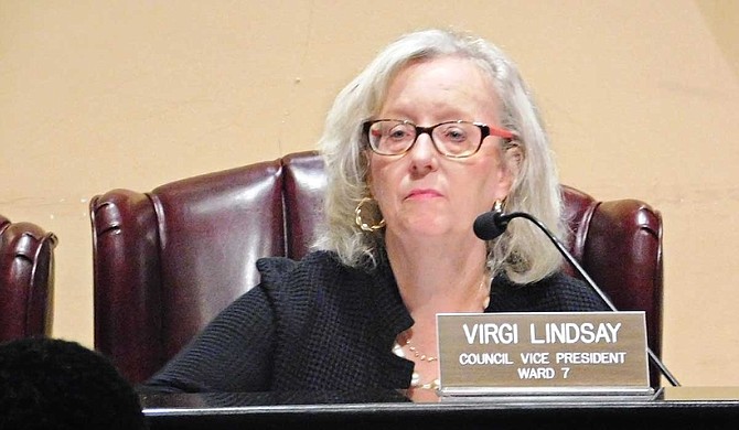 Ward 7 Councilwoman Virgi Lindsay wins 4-3 and becomes the new city council president at the Jackson City Council meeting on July 9. Photo by Josh Wright