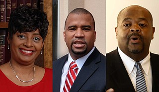 Candidates Darla Palmer (left), Jody Owens (center) and Stanley Alexander (right) all agree that the justice system in Hinds County needs changes, with two even indicating that the system, where it currently stands, is "broken"—a characterization Palmer rejected in her recent Let's Talk Jackson Politics podcast. Photos by Trip Burns and Imani Khayyam